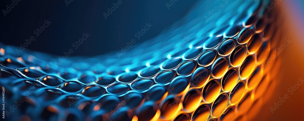 Poster Noise abstract background concept. Abstract close-up of a hexagonal pattern showcasing vibrant colors and intricate details.