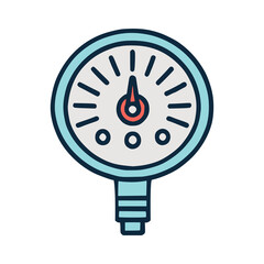 manometer measurement technology flat color vector illustration template design