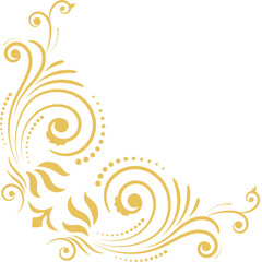 Gold Floral Ornate Corner