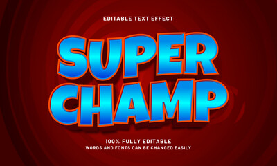 super champ editable text effects with a hero and kids theme