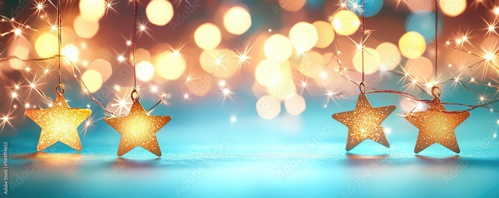 Aufkleber starry abstract background concept. sparkling stars hang against a dreamy bokeh background in soft p