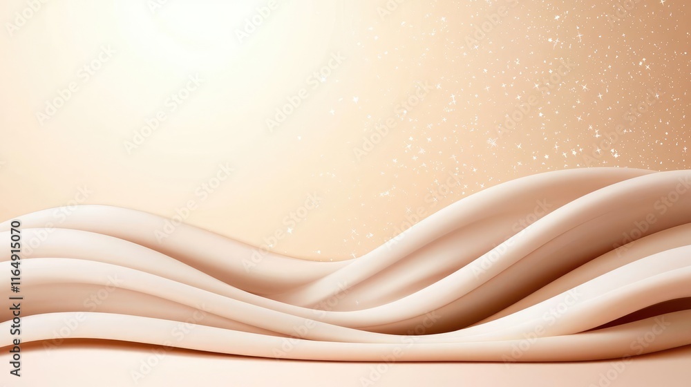 Aufkleber starry abstract background concept. elegant, flowing abstract waves in warm tones create a serene an