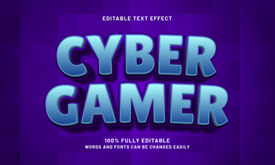 cyber gamer editable text effects with a robot and game theme