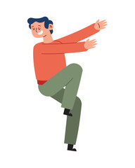 dancing happy man character