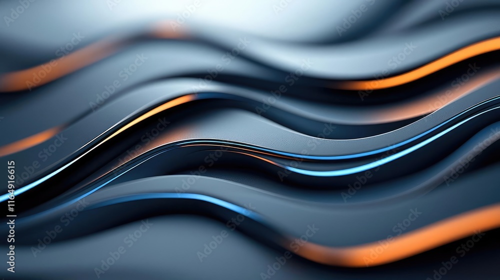 Poster graffiti abstract background idea. abstract design featuring flowing waves in blue and orange tones 