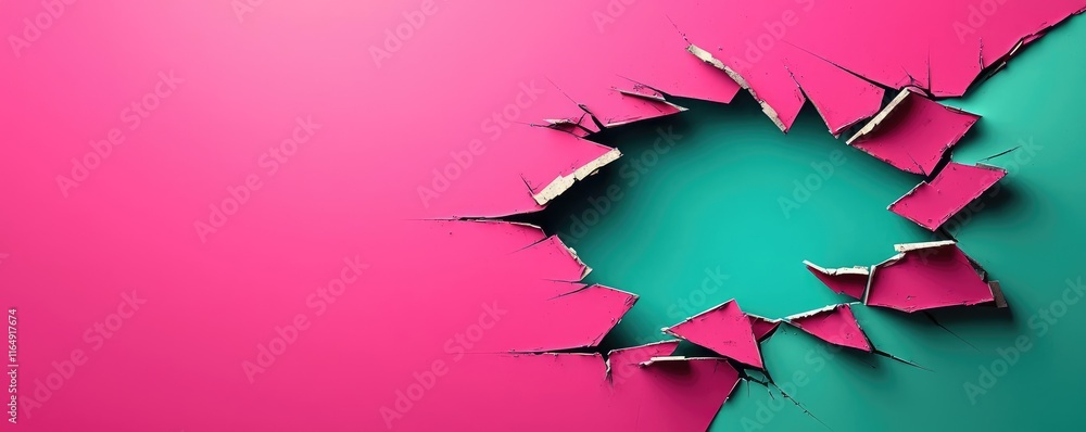 Poster torn abstract background idea. vibrant torn paper revealing a contrasting color backdrop in a creati