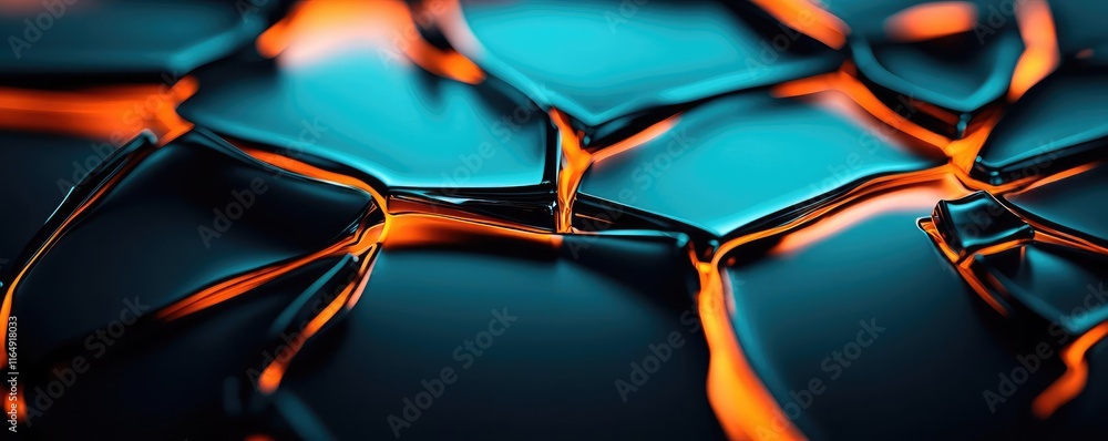 Poster torn abstract background idea. abstract close-up of fluid shapes with vibrant blue and orange hues, 