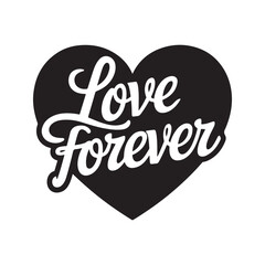 Happy Valentine's Day Silhouette Typography Vector Design.