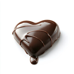 Obraz premium Deliciously Rich Heart-Shaped Chocolate Treat Drizzled with Dark Chocolate Sauce Perfect for Romantic Occasions and Sweet Celebrations