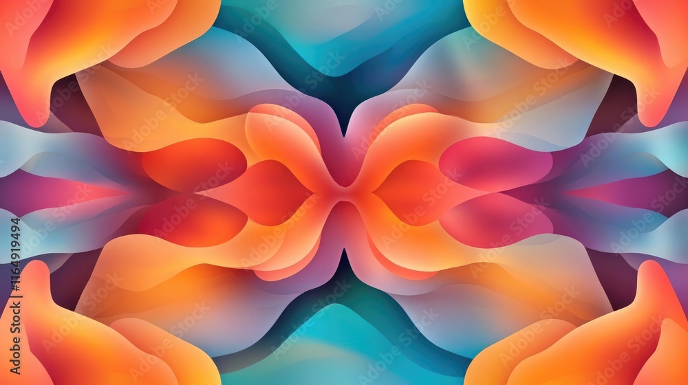 Poster droplets abstract background concept. a vibrant abstract background featuring colorful flowing shape