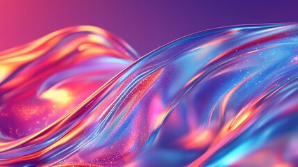 Fototapeta premium Sparkle abstract background idea. Colorful abstract waves with vibrant gradients and unique fluid textures.