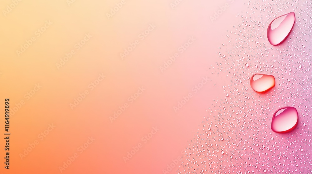 Poster droplets abstract background concept. soft gradient background with water droplets for modern graphi