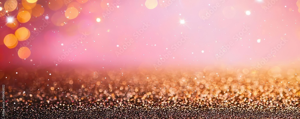 Poster sparkle abstract background idea. vibrant glitter background with soft bokeh lights in warm colors f
