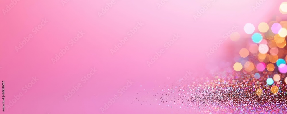 Poster sparkle abstract background idea. vibrant pink background with sparkling bokeh lights for creative p