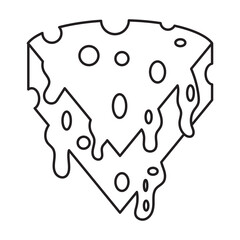 Cheese Melting Line Icons Editable Stroke