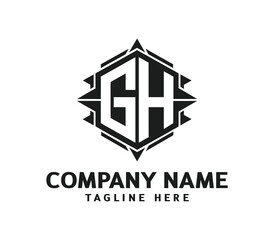 Fototapeta premium Sleek and Sophisticated GH Modern Monogram Logo with Contemporary Design Elements, Ideal for Branding and Professional Identity