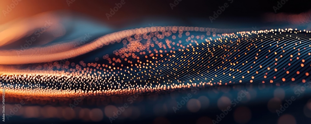 Poster sparkle abstract background idea. abstract digital landscape with glowing particles and vibrant colo
