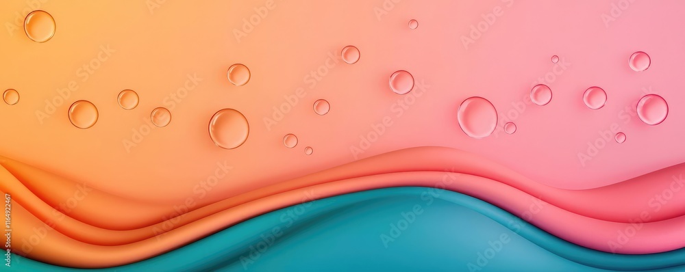 Poster droplets abstract background concept. a vibrant abstract background featuring colorful waves and wat