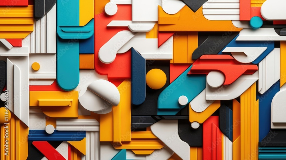 Poster graffiti abstract background idea. colorful abstract geometric shapes creating a vibrant and energet