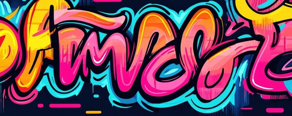 Obraz premium Graffiti abstract background idea. Vibrant street art showcasing colorful graffiti with an artistic expression.