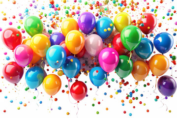 colorful balloons isolated on white