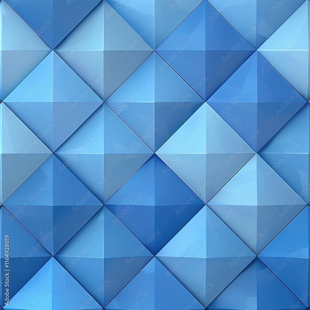 Aufkleber a textured pattern of blue triangular shapes creating a 3d effect.
