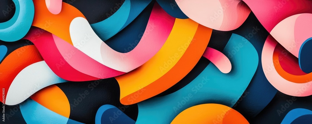 Poster graffiti abstract background idea. colorful abstract shapes creating a vibrant and dynamic modern ba