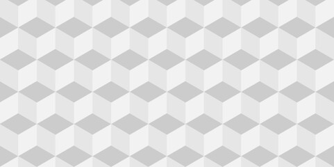 Minimal modern cubes geometric tile and mosaic wall grid backdrop hexagon technology wallpaper background. White and gray block cube structure backdrop grid triangle texture vintage design.