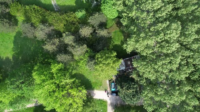 Aerial Green Dirt Road