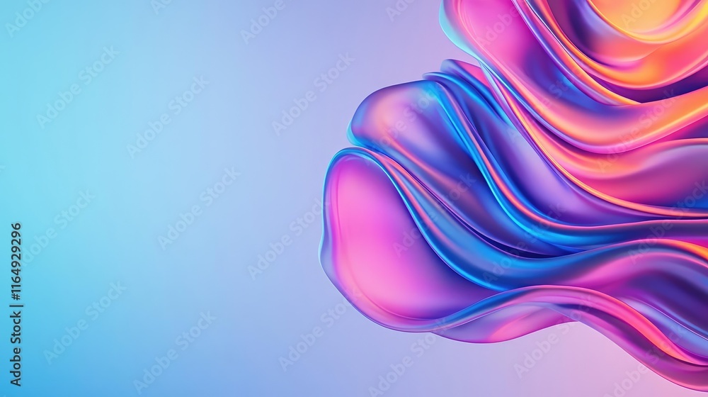 Poster droplets abstract background concept. vibrant abstract waves in pink and blue create a dynamic digit