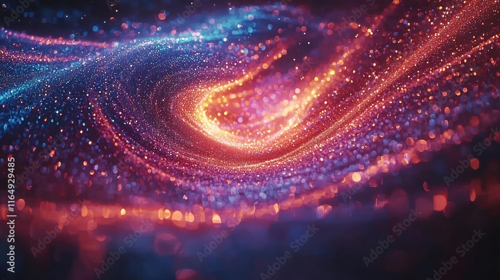 Aufkleber sparkle abstract background idea. a vibrant swirl of colorful particles in motion, representing ener
