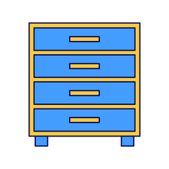 Obraz premium Simple and minimal office drawer icon vector illustration, office drawer icon vector in lineal color style perfect for business project needed