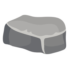 Big Rock Stone Isolated on White Background. Vector Illustration in Cartoon Design.