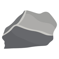 Big Rock Stone Isolated on White Background. Vector Illustration in Cartoon Design.