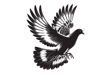 Obraz premium pigeon silhouette and vector