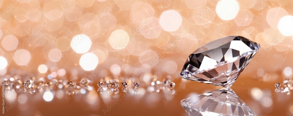 Aufkleber sparkle abstract background idea. stunning diamond on a reflective surface with a beautiful bokeh ba