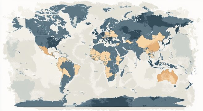 World map showing geographical distribution data.