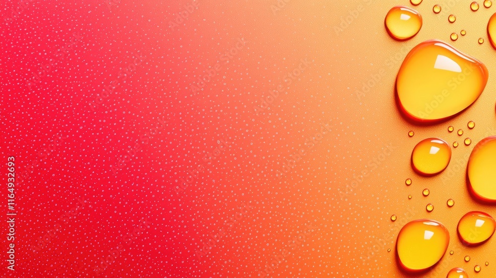 Poster droplets abstract background concept. vibrant background featuring droplets on a smooth gradient sur