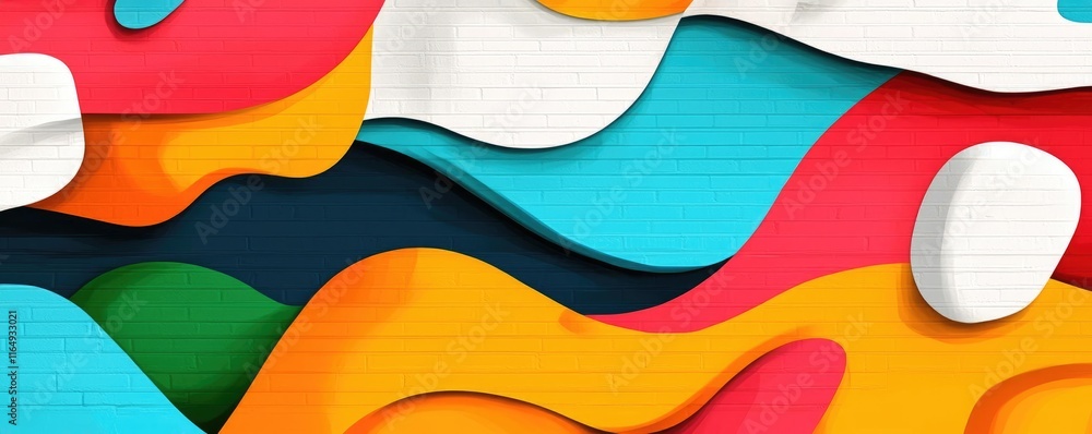 Poster graffiti abstract background idea. a vibrant abstract background featuring colorful waves and dynami