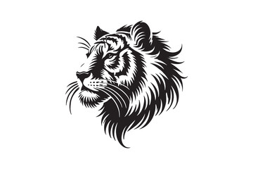 tiger head silhouette and vector