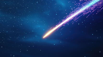 Obraz premium vibrant firework explodes in mid air, illuminating night sky with colorful sparks and trails. scene captures beauty and excitement of festive celebration