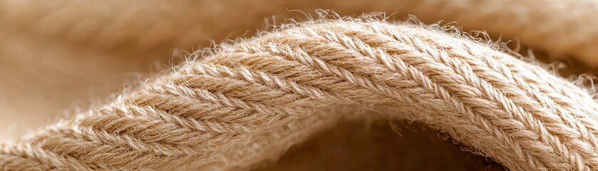 Fototapeta premium Close-up of a woven fabric texture, showcasing intricate patterns and natural fibers in warm tones.