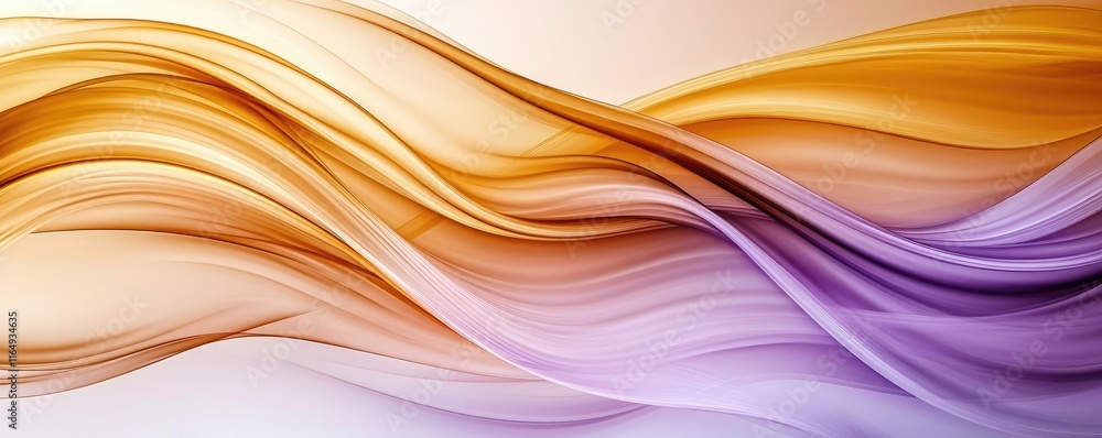 Poster cosmic abstract background concept. abstract waves of orange and purple creating a smooth, flowing d