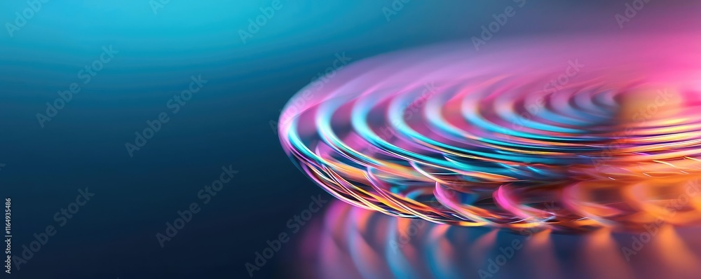 Poster circles abstract background idea. vibrant abstract pattern with colorful waves and light reflections
