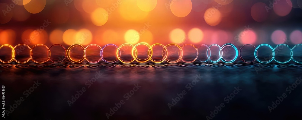 Poster circles abstract background idea. abstract light patterns create a vibrant, colorful atmosphere for 