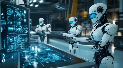 Advanced Robots Collaborate on Futuristic Technology