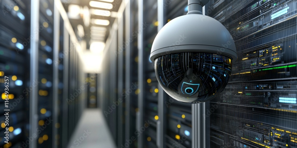 Poster ai security camera monitoring server room data center