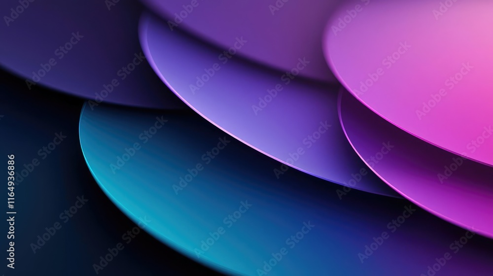 Poster circles abstract background idea. vibrant abstract layers in purple and blue create a modern visual 