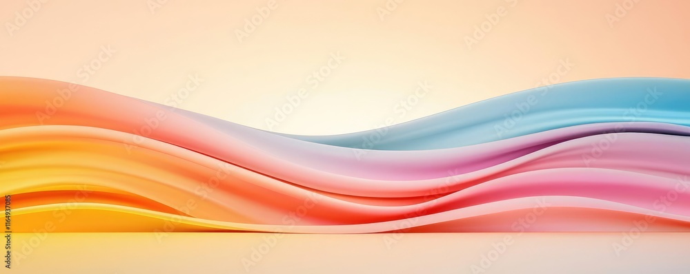 Aufkleber cosmic abstract background concept. abstract wavy pattern in soft pastel colors creating a soothing 