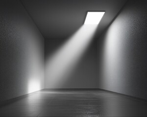 Light beam in dark empty room.